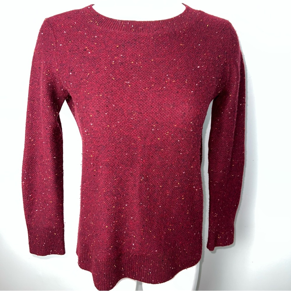 Rag & Bone New York 100% Cashmere Speckled Crewneck Sweater Burgundy Red Size S